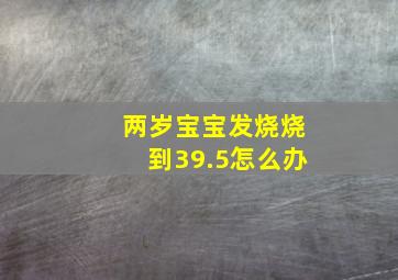 两岁宝宝发烧烧到39.5怎么办