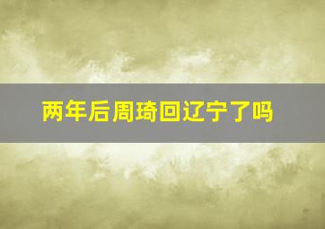 两年后周琦回辽宁了吗