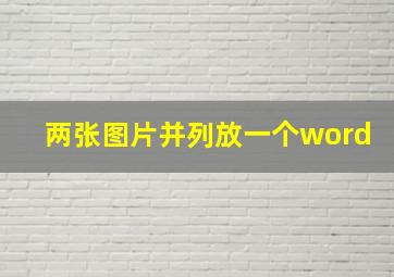 两张图片并列放一个word