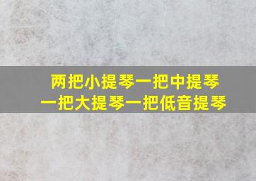 两把小提琴一把中提琴一把大提琴一把低音提琴