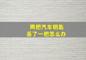 两把汽车钥匙丢了一把怎么办