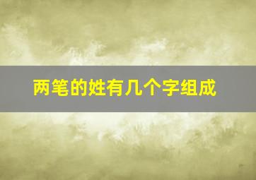 两笔的姓有几个字组成