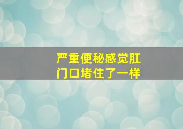 严重便秘感觉肛门口堵住了一样