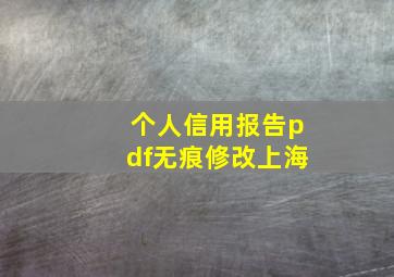 个人信用报告pdf无痕修改上海