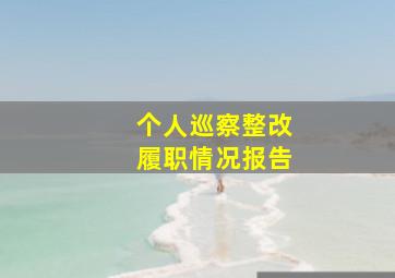 个人巡察整改履职情况报告