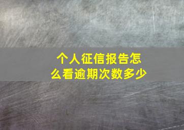 个人征信报告怎么看逾期次数多少