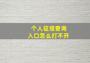 个人征信查询入口怎么打不开