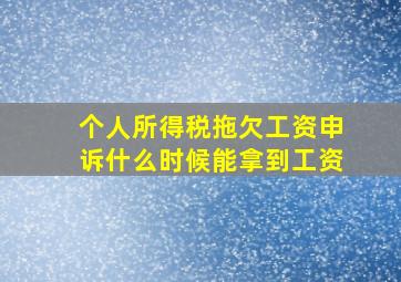 个人所得税拖欠工资申诉什么时候能拿到工资