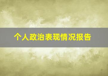 个人政治表现情况报告