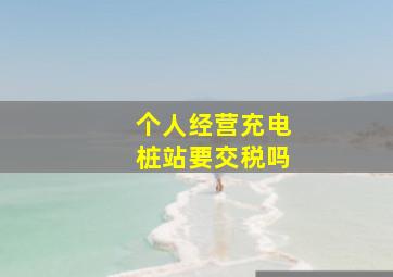 个人经营充电桩站要交税吗