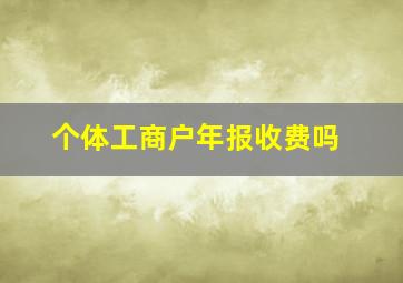 个体工商户年报收费吗