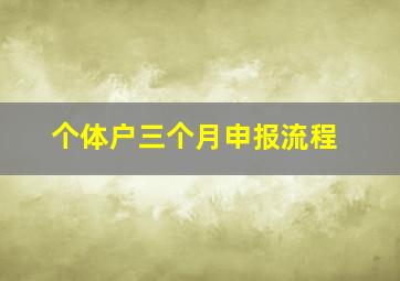 个体户三个月申报流程