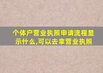 个体户营业执照申请流程显示什么,可以去拿营业执照