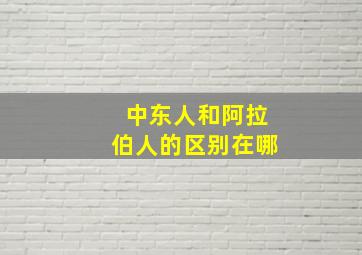 中东人和阿拉伯人的区别在哪