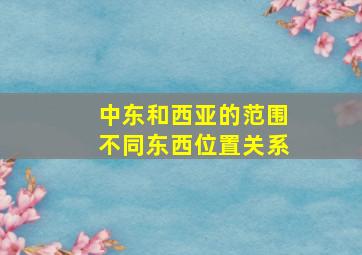 中东和西亚的范围不同东西位置关系