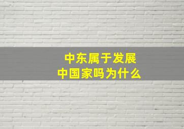 中东属于发展中国家吗为什么