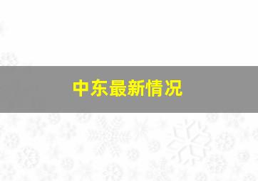 中东最新情况