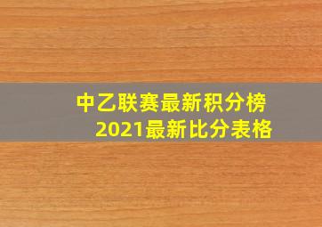 中乙联赛最新积分榜2021最新比分表格