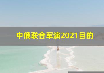 中俄联合军演2021目的