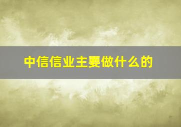 中信信业主要做什么的