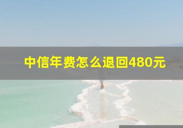 中信年费怎么退回480元