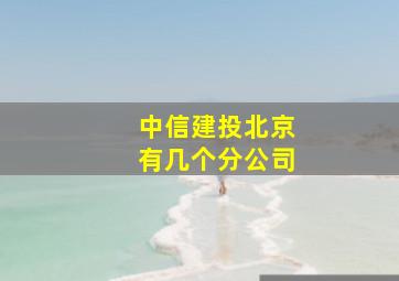 中信建投北京有几个分公司