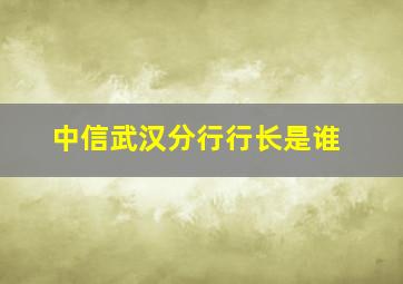 中信武汉分行行长是谁