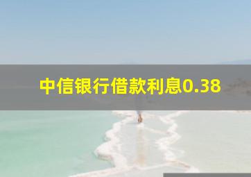 中信银行借款利息0.38