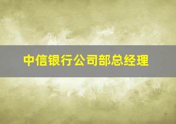 中信银行公司部总经理