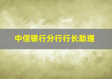 中信银行分行行长助理