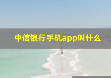 中信银行手机app叫什么