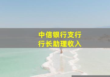 中信银行支行行长助理收入