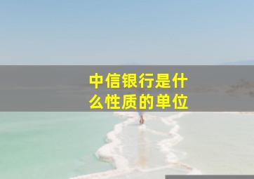 中信银行是什么性质的单位