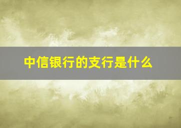 中信银行的支行是什么