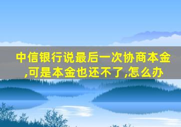 中信银行说最后一次协商本金,可是本金也还不了,怎么办