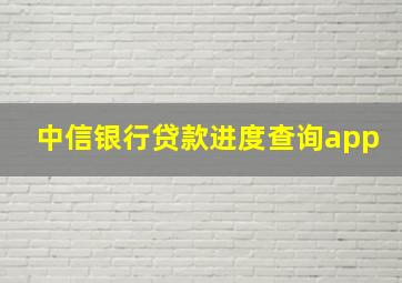 中信银行贷款进度查询app