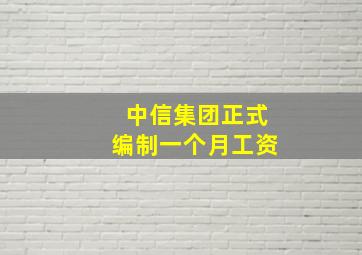 中信集团正式编制一个月工资