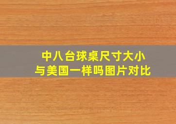 中八台球桌尺寸大小与美国一样吗图片对比