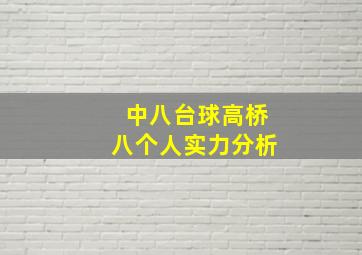 中八台球高桥八个人实力分析