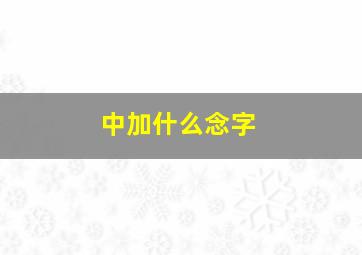 中加什么念字