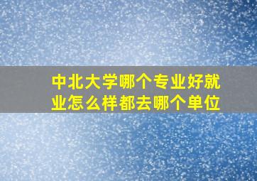 中北大学哪个专业好就业怎么样都去哪个单位