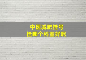 中医减肥挂号挂哪个科室好呢