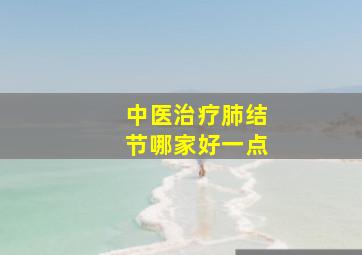 中医治疗肺结节哪家好一点