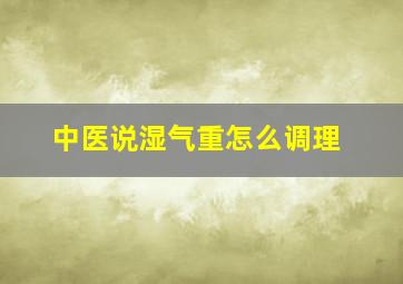 中医说湿气重怎么调理