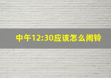 中午12:30应该怎么闹铃