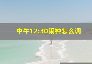 中午12:30闹钟怎么调