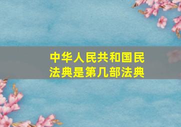 中华人民共和国民法典是第几部法典