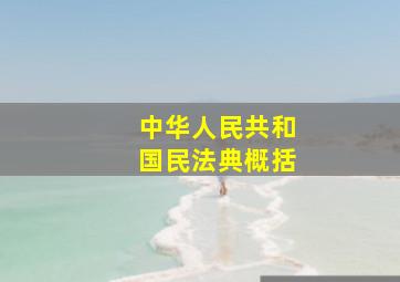 中华人民共和国民法典概括