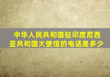 中华人民共和国驻印度尼西亚共和国大使馆的电话是多少