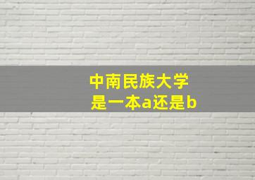 中南民族大学是一本a还是b